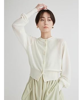 Amazon | [エミ] シルク混シアーニットカーディガン